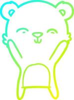 cold gradient line drawing happy cartoon polar bear vector