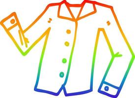 rainbow gradient line drawing cartoon work shirt vector