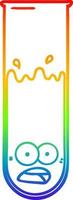 rainbow gradient line drawing cartoon test tube vector