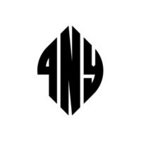 qny diseño de logotipo de letra circular con forma de círculo y elipse. qny letras elipses con estilo tipográfico. las tres iniciales forman un logo circular. vector de marca de letra de monograma abstracto del emblema del círculo qny.