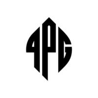 QPG circle letter logo design with circle and ellipse shape. QPG ellipse letters with typographic style. The three initials form a circle logo. QPG Circle Emblem Abstract Monogram Letter Mark Vector. vector
