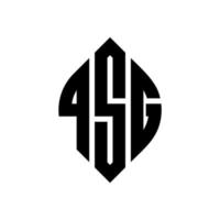 QSG circle letter logo design with circle and ellipse shape. QSG ellipse letters with typographic style. The three initials form a circle logo. QSG Circle Emblem Abstract Monogram Letter Mark Vector. vector