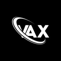 logotipo de vax. carta vax. diseño del logotipo de la letra vax. logotipo de iniciales vax vinculado con círculo y logotipo de monograma en mayúsculas. tipografía vax para tecnología, negocios y marca inmobiliaria. vector