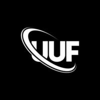 logotipo de uuf. uuf letra. diseño del logotipo de la letra uuf. logotipo de las iniciales uuf vinculado con el círculo y el logotipo del monograma en mayúsculas. tipografía uuf para tecnología, negocios y marca inmobiliaria. vector