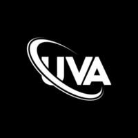 UVA logo. UVA letter. UVA letter logo design. Initials UVA logo linked with circle and uppercase monogram logo. UVA typography for technology, business and real estate brand. vector