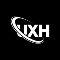 logotipo de uxh. carta uxh. diseño del logotipo de la letra uxh. logotipo de las iniciales uxh vinculado con un círculo y un logotipo de monograma en mayúsculas. tipografía uxh para tecnología, negocios y marca inmobiliaria. vector