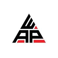 diseño de logotipo de letra triangular wap con forma de triángulo. monograma de diseño de logotipo de triángulo wap. plantilla de logotipo de vector de triángulo wap con color rojo. logo triangular wap logo simple, elegante y lujoso.
