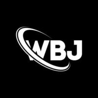 logotipo de wbj. carta wbj. diseño del logotipo de la letra wbj. logotipo de iniciales wbj vinculado con círculo y logotipo de monograma en mayúsculas. tipografía wbj para tecnología, negocios y marca inmobiliaria. vector