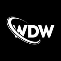 logotipo wdw. letra wdw. diseño del logotipo de la letra wdw. logotipo de iniciales wdw vinculado con círculo y logotipo de monograma en mayúsculas. tipografía wdw para tecnología, negocios y marca inmobiliaria. vector
