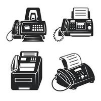 Fax icons set, simple style vector