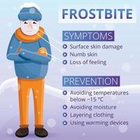 Frostbite infographic, cartoon style vector