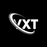 logotipo vxt. letra vxt. diseño del logotipo de la letra vxt. logotipo de iniciales vxt vinculado con círculo y logotipo de monograma en mayúsculas. tipografía vxt para tecnología, negocios y marca inmobiliaria. vector