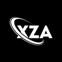 logotipo xza. letra xz. diseño del logotipo de la letra xza. logotipo de iniciales xza vinculado con círculo y logotipo de monograma en mayúsculas. tipografía xza para tecnología, negocios y marca inmobiliaria. vector