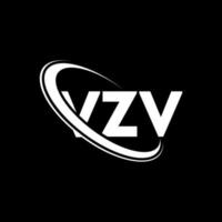 logotipo vzv. letra vzv. diseño del logotipo de la letra vzv. logotipo de iniciales vzv vinculado con círculo y logotipo de monograma en mayúsculas. tipografía vzv para tecnología, negocios y marca inmobiliaria. vector