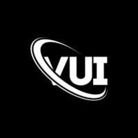 logotipo de vui. carta vui. diseño del logotipo de la letra vui. logotipo de iniciales vui vinculado con círculo y logotipo de monograma en mayúsculas. tipografía vui para tecnología, negocios y marca inmobiliaria. vector