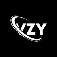 logotipo vzy. letra vzy. diseño de logotipo de letra vzy. logotipo de vzy iniciales vinculado con círculo y logotipo de monograma en mayúsculas. tipografía vzy para tecnología, negocios y marca inmobiliaria. vector