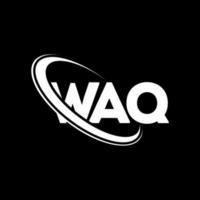 logotipo de waq. letra waq. diseño del logotipo de la letra waq. logotipo de waq de iniciales vinculado con círculo y logotipo de monograma en mayúsculas. tipografía waq para tecnología, negocios y marca inmobiliaria. vector