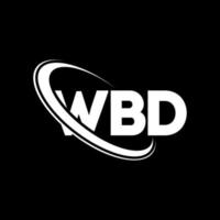 logotipo de bbd. letra wbd. diseño del logotipo de la letra wbd. logotipo de iniciales wbd vinculado con círculo y logotipo de monograma en mayúsculas. tipografía wbd para tecnología, negocios y marca inmobiliaria. vector