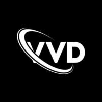 logotipo vvd. letra vvd. diseño del logotipo de la letra vvd. logotipo de iniciales vvd vinculado con círculo y logotipo de monograma en mayúsculas. tipografía vvd para tecnología, negocios y marca inmobiliaria. vector