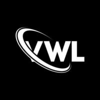 logotipo vwl. letra vwl. diseño del logotipo de la letra vwl. logotipo de iniciales vwl vinculado con círculo y logotipo de monograma en mayúsculas. tipografía vwl para tecnología, negocios y marca inmobiliaria. vector