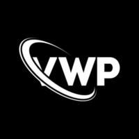 logotipo vwp. carta vwp. diseño del logotipo de la letra vwp. Logotipo de iniciales vwp vinculado con círculo y logotipo de monograma en mayúsculas. tipografía vwp para tecnología, negocios y marca inmobiliaria. vector