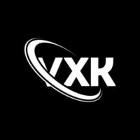 VXK logo. VXK letter. VXK letter logo design. Initials VXK logo linked with circle and uppercase monogram logo. VXK typography for technology, business and real estate brand. vector