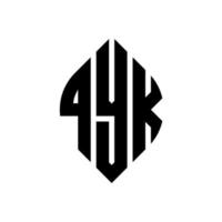 diseño de logotipo de letra de círculo qyk con forma de círculo y elipse. letras de elipse qyk con estilo tipográfico. las tres iniciales forman un logo circular. vector de marca de letra de monograma abstracto del emblema del círculo qyk.