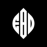 EBO circle letter logo design with circle and ellipse shape. EBO ellipse letters with typographic style. The three initials form a circle logo. EBO Circle Emblem Abstract Monogram Letter Mark Vector. vector