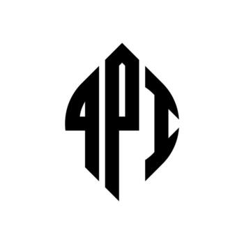 QPI circle letter logo design with circle and ellipse shape. QPI ellipse letters with typographic style. The three initials form a circle logo. QPI Circle Emblem Abstract Monogram Letter Mark Vector. vector