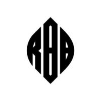 RBB circle letter logo design with circle and ellipse shape. RBB ellipse letters with typographic style. The three initials form a circle logo. RBB Circle Emblem Abstract Monogram Letter Mark Vector. vector