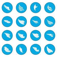 Wings icon blue vector