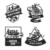 conjunto de iconos de kayak de rafting, estilo simple vector