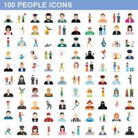 Conjunto de iconos de 100 personas, tipo plano