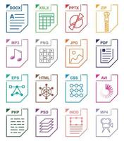 File format set icons vector