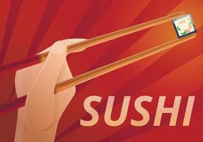 Chopsticks concept banner, cartoon style vector