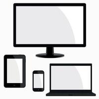 Electronic device illustration set vector