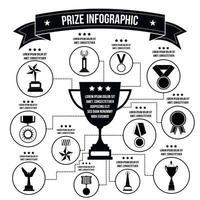 Prize infographic, simple style vector