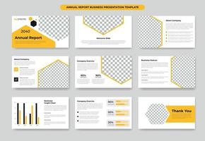 Annual Report Business presentation slide template and modern keynote presentation or company profile vector