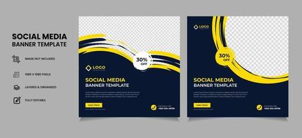 Corporate business social Media post banner template and social media marketing agency square flyer