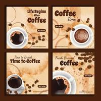 Set of Social Media Templates for Coffee vector