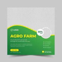 Organic agro farm and Agriculture farming services or Landscaping Service Social Media Post banner and Web Banner template vector
