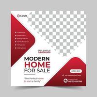 Modern home for sale social media post banner or Real estate square flyer template design and web banner header