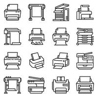 Printer icon, outline style vector