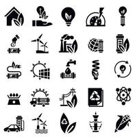 Energy saving icon set, simple style vector