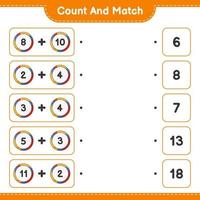 Count and match, count the number of Volleyball and match with the right numbers. Educational children game, printable worksheet, vector illustration