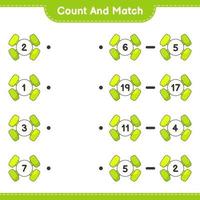 Count and match, count the number of Dumbbell and match with the right numbers. Educational children game, printable worksheet, vector illustration