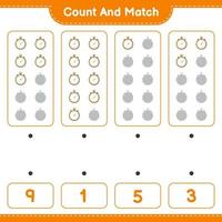 Count and match, count the number of Stopwatch and match with the right numbers. Educational children game, printable worksheet, vector illustration