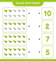 Count and match, count the number of Whistle and match with the right numbers. Educational children game, printable worksheet, vector illustration