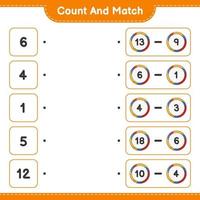 Count and match, count the number of Volleyball and match with the right numbers. Educational children game, printable worksheet, vector illustration