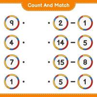 Count and match, count the number of Volleyball and match with the right numbers. Educational children game, printable worksheet, vector illustration